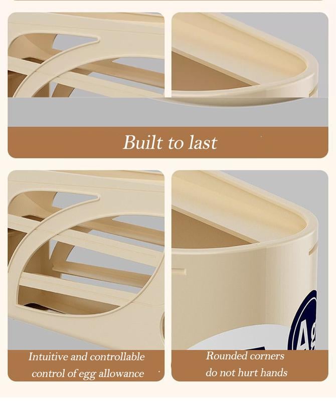 ⏰Last Batch Selling Fast !!✨ Automatic Rolling Egg Dispenser Organizer for Refrigerator🙌